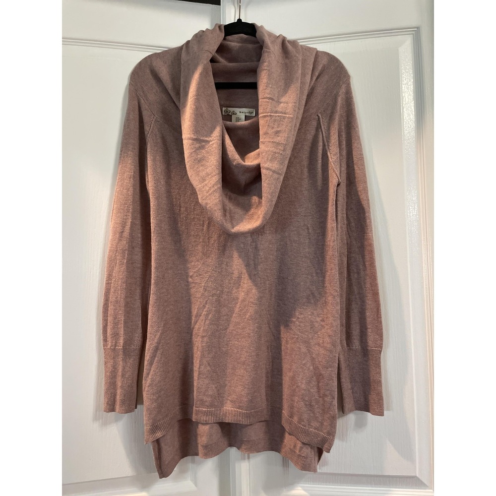 Kaisely Sweater Womens Medium Pink Cowl Neck Tunic Long Sleeve High Low Hem